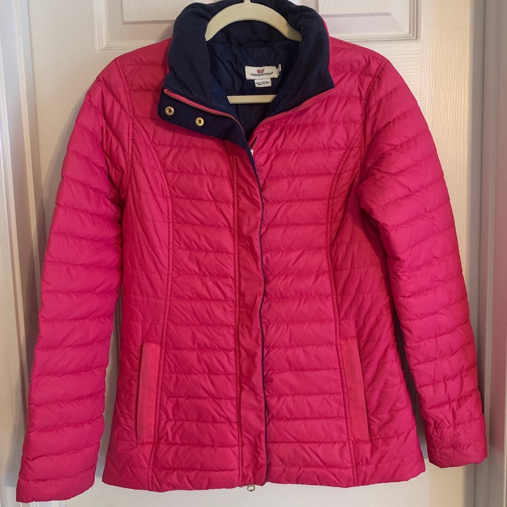 Vineyard Vines Pink Puffer Winter Jacket
